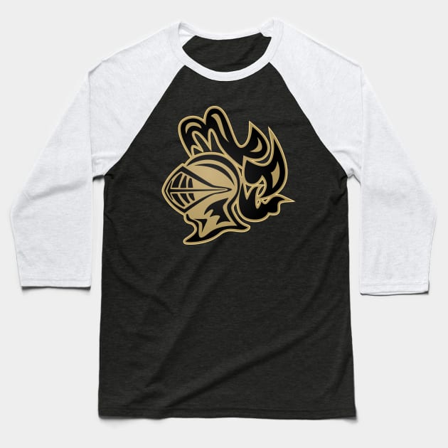 Knights Helmet in Black and Gold Baseball T-Shirt by hobrath